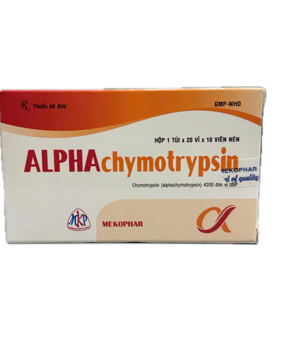 Alphachymotrypsin 4200 IU Mekophar (Hộp 200 viên)