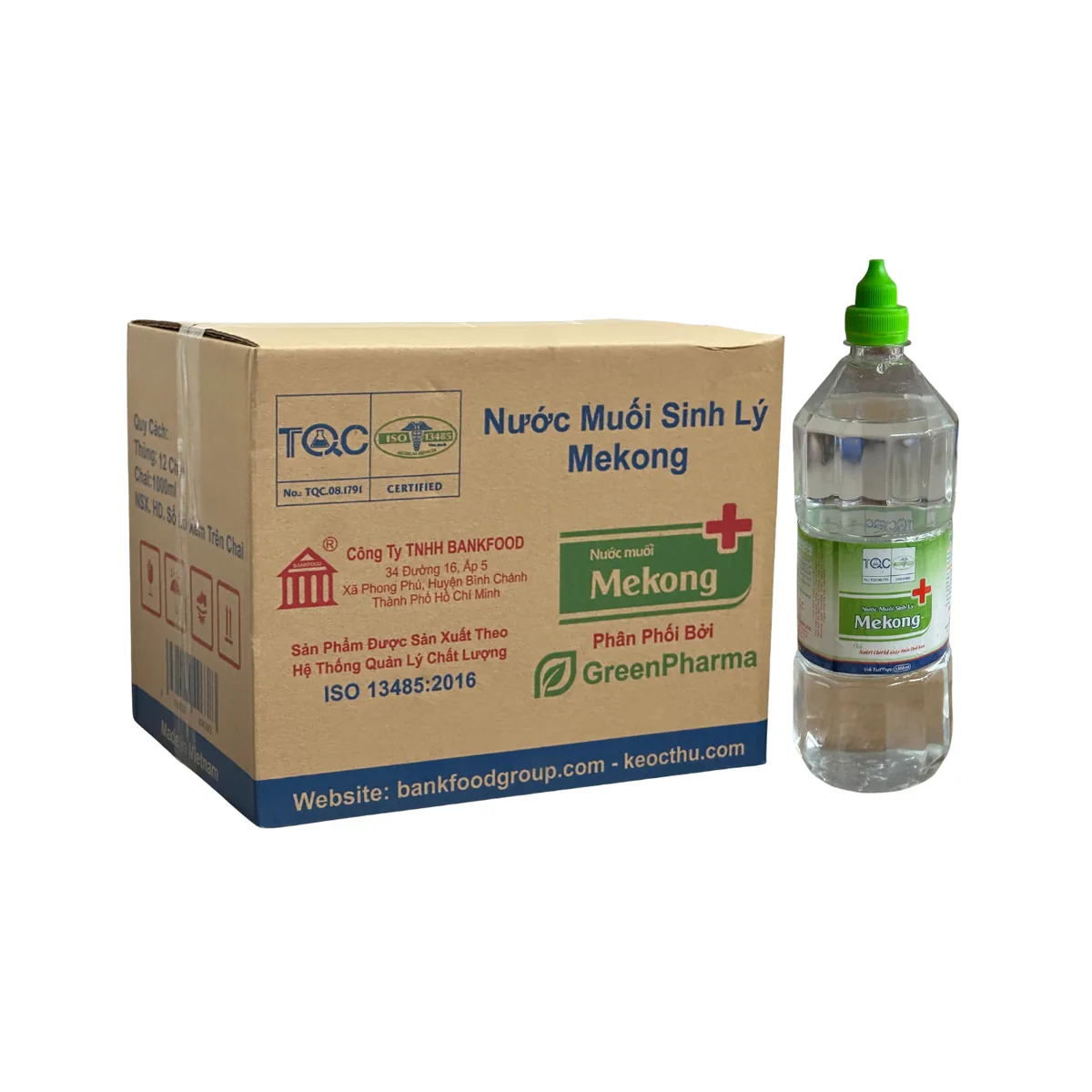Nước Muối Sinh Lý Natri Clorid 0.9% Mekong Bankfood (1000ml)